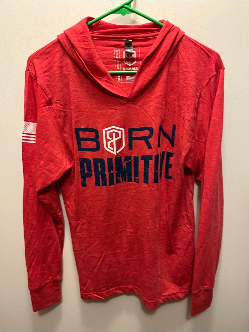 Born Primitive- Red Long-Sleeve Hooded Tee